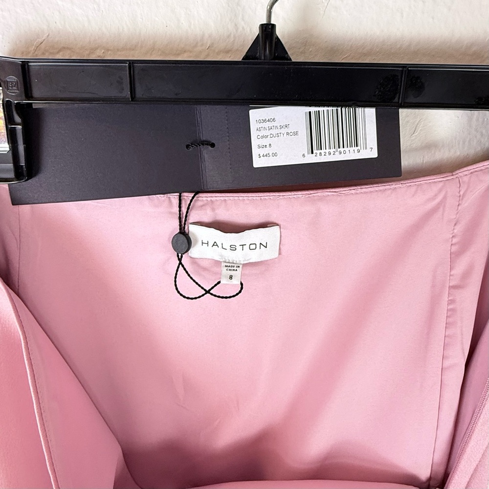 NWT Halston Astin Satin High-Low Maxi Skirt Dusty Rose Size‎ 8 - Picture 6 of 16